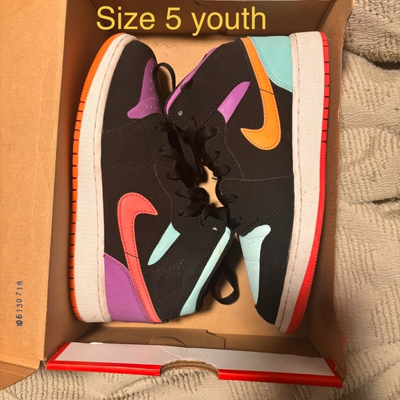 Nike Other - Nike Youth Sneakers - Black with Orange, Purple, and Light Blue